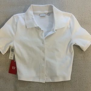 Sunday Best tags on polo shirt